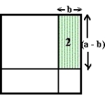 Arealet til rektangel 2 som har sidelengder b og (a-b)
